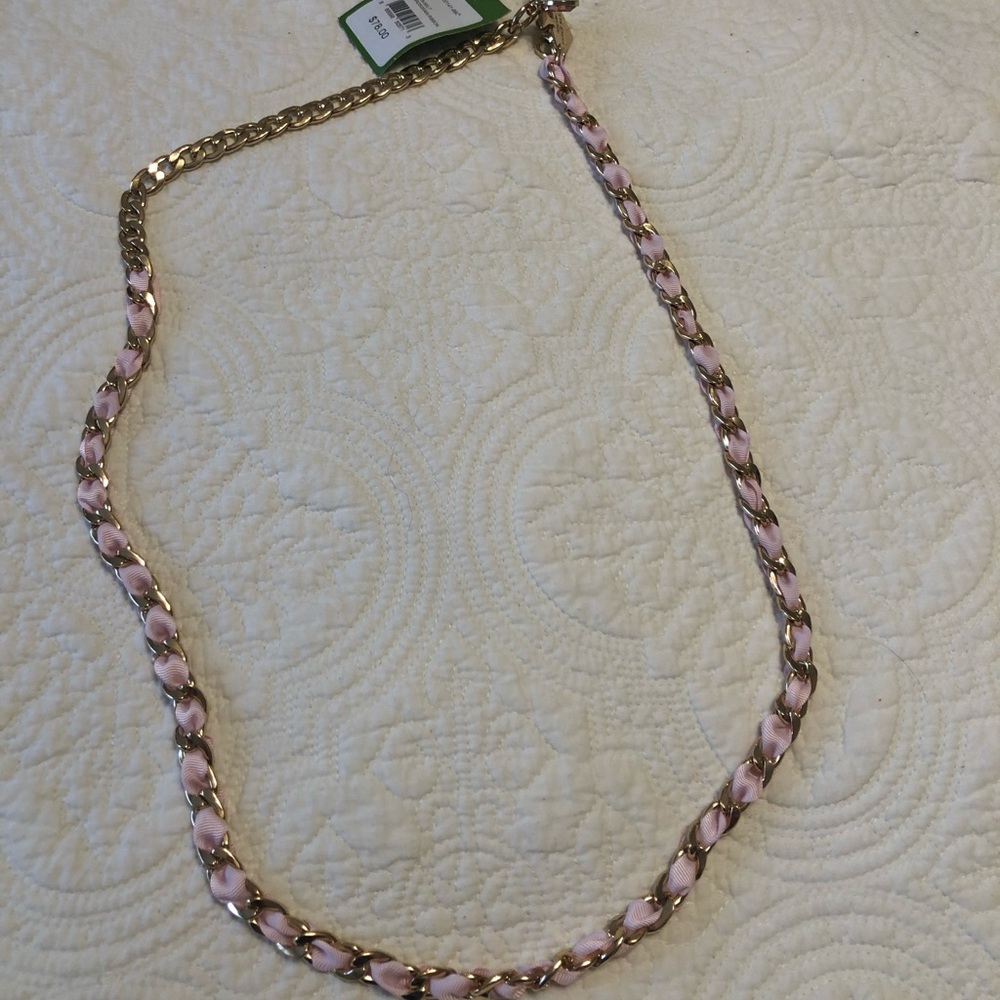 NWT. Kate Spade Gold Chain Belt with pink!